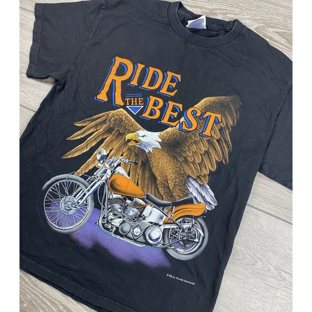 Tennessee River Men's Vtg Eagle Motorcycle T Shirt Ride The Best Biker USA Large